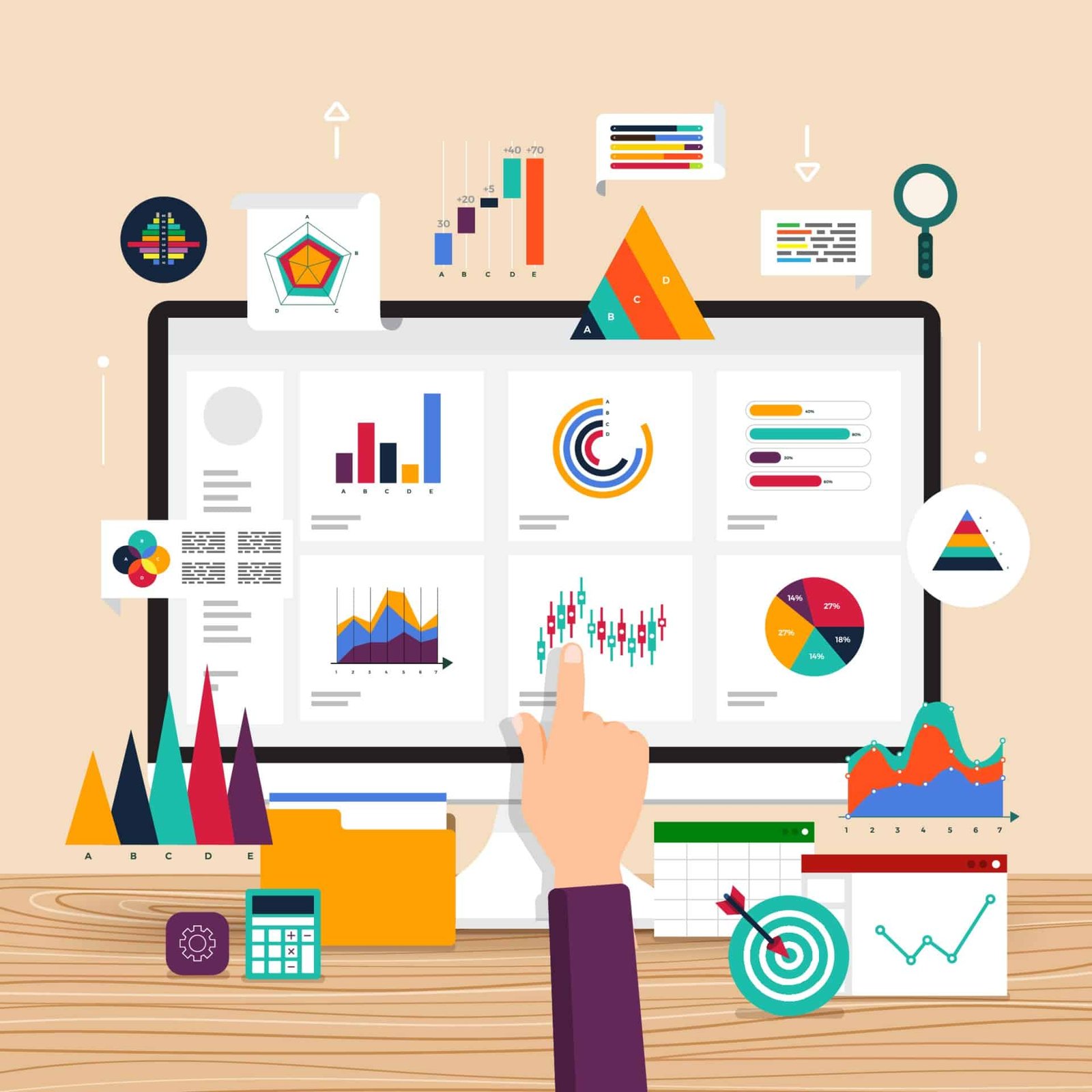 Data analysis and infographic charts